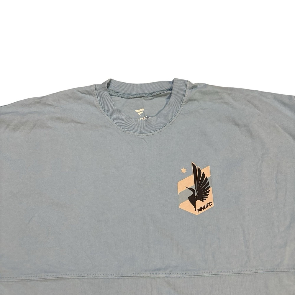Minnesota United FC‎ Fanatics Cuffed Spirit Jersey Light Blue Women's Medium - Picture 2 of 8